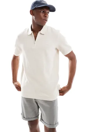 JACK & JONES Zip polo in beige-Neutral