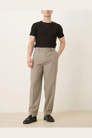 ASOS Smart oversized tapered pants in microcheck