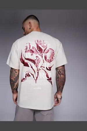Sixth June Botanical motif back print t-shirt in -Neutral
