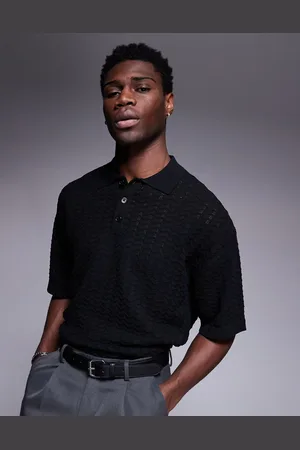 ADPT. Knitted texture polo shirt in