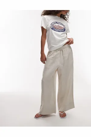 ARKET Cropped linen pants with drawstring waist in -Neutral