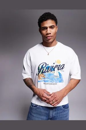ASOS Cropped oversized t-shirt with sailing graphic in