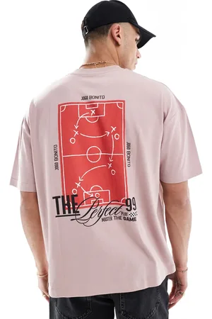 ASOS Oversized t-shirt with courtside graphic in dusty pink