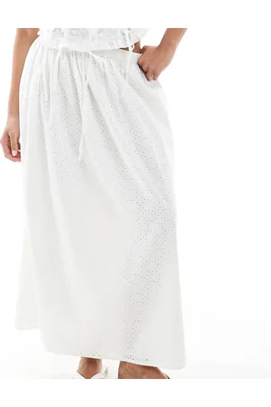Miss Selfridge Broderie maxi skirt in