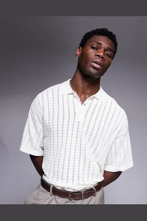 ADPT. Knitted texture polo shirt in
