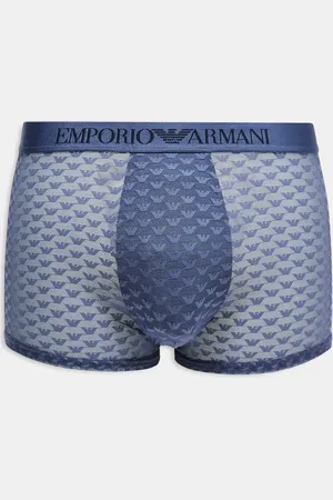 Emporio Armani Bodywear mesh logo trunks in blue (part of a set)