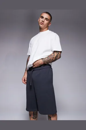 ASOS Premium heavyweight oversized shorts 400gsm in charcoal-Grey