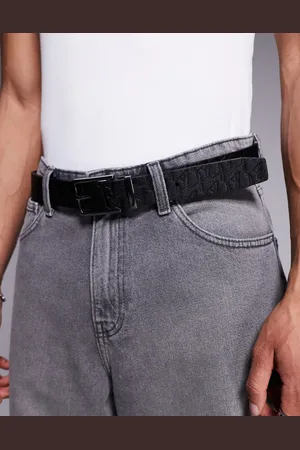 Armani Exchange Logo belt in and silver