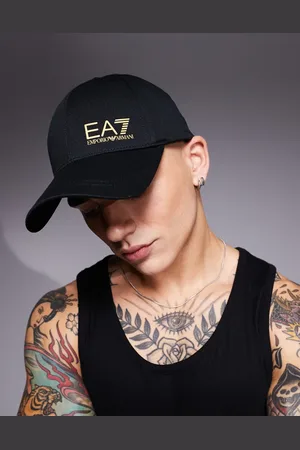 EA7 Armani logo baseball cap in black and gold