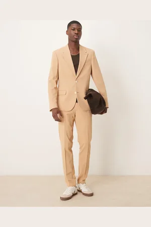 ASOS Four way stretch skinny fit suit pants in -Neutral