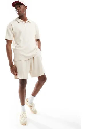 New Look Heavyweight textured shorts in (part of a set)-Neutral