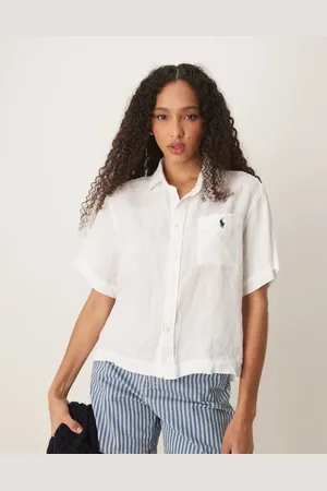Ralph Lauren Cropped short sleeve linen shirt in