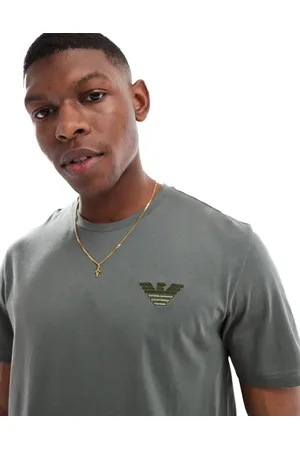 Emporio Armani Crew neck logo t-shirt in khaki (part of a set)-Green