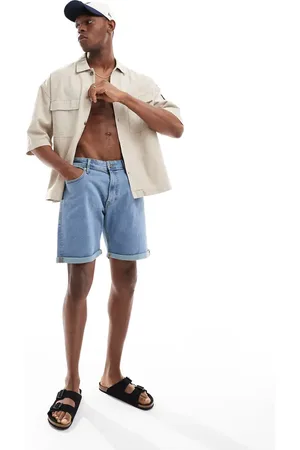 JJ Turn up denim shorts in light