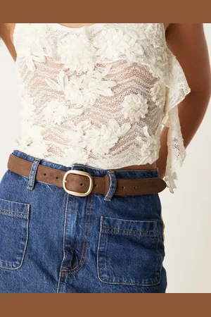 ASOS Faux suede waist and hip jeans belt in -Brown
