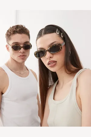 Reclaimed Unisex slim square sunglasses in -Multi