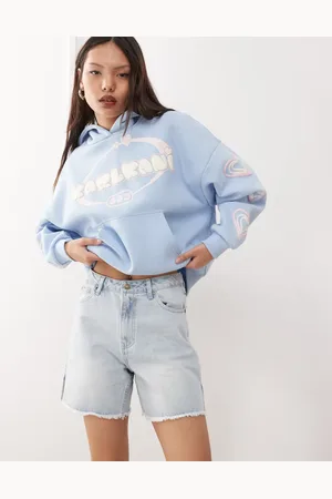 Karl Kani OG slit denim shorts in light wash