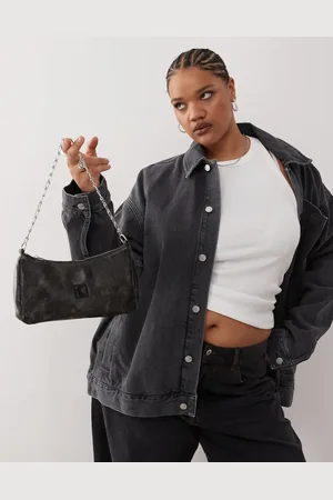 Karl Kani Crackle faux leather knot shoulder bag in