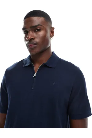 JACK & JONES Zip polo in navy