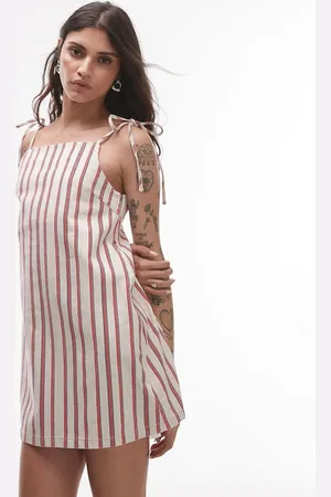 Topshop Denim mini dress in -Multi