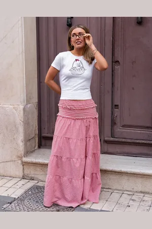 Daisy Street X Molly McFarlane boho tiered ruffle maxi skirt in (part of a set)