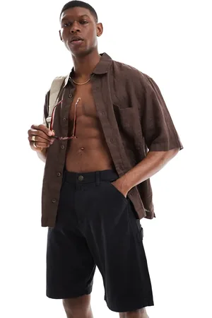 JACK & JONES Loose fit carpenter shorts in black