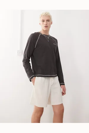 Reclaimed Linen blend shorts in cream-White