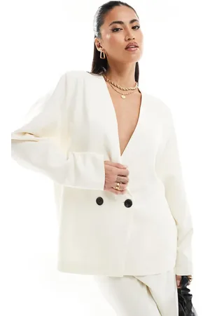 Kaiia Dropped shoulder double breasted blazer in (part of a set)-White