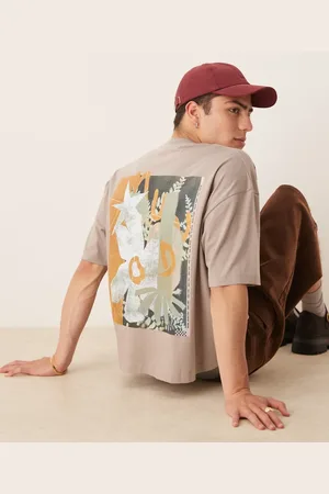 ASOS Boxy oversized t-shirt with abstract graphic in brown