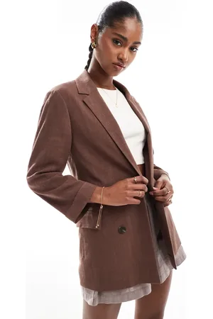Stradivarius Linen blend blazer in