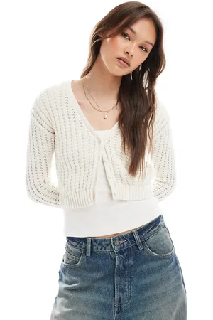 Cotton On Cotton On v neck ribbed cardigan in -White