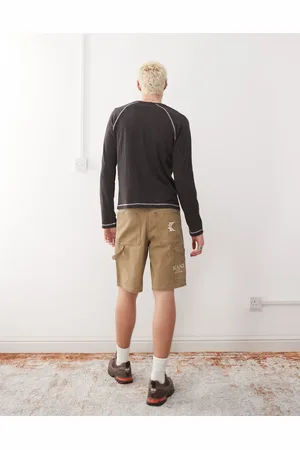 Karl Kani OG washed carpenter shorts in brown-Neutral