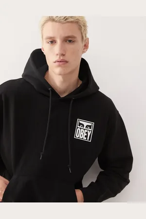 Obey Icon logo eyes graphic hoodie with back print in