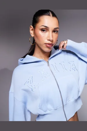 Kaiia Zip up embroidered logo hoodie in (part of a set)