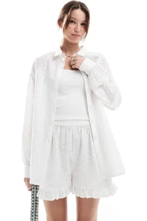 Miss Selfridge Broderie detail shirt in (part of a set)