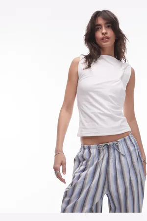 Topshop Knot shoulder tank in -White