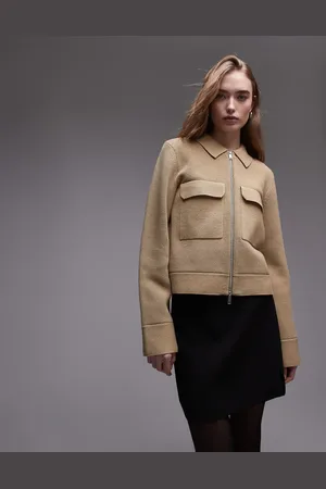 ARKET Pure cotton knitted compact utility jacket in -Neutral