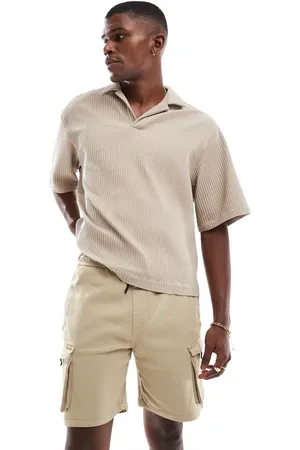 Bershka Cargo pocket shorts in sand