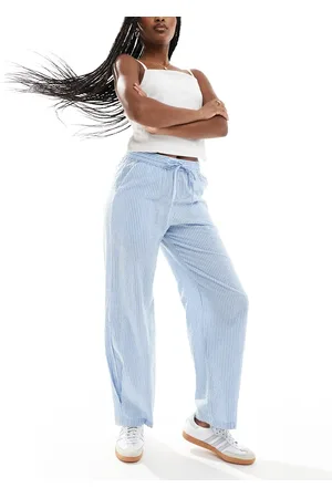 JJXX Seersucker pants in blue stripe