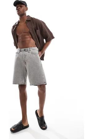 JACK & JONES Tony loose fit denim shorts in grey