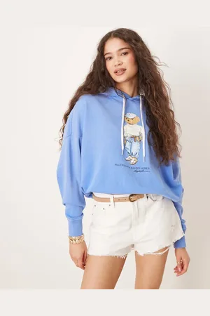 Ralph Lauren Bear print hoodie in blue