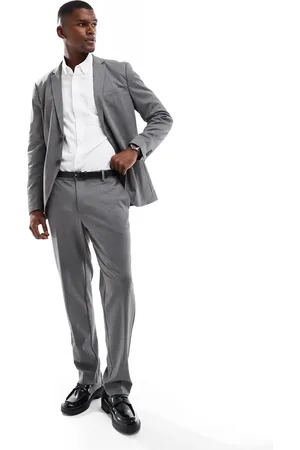 JACK & JONES Slim fit jersey suit pants in grey