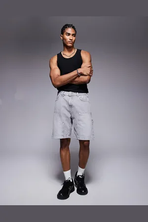 The Couture Club Denim carpenter shorts in