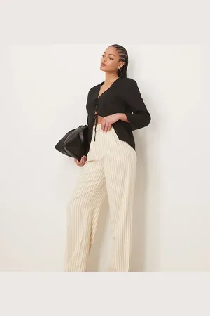 ASOS Tall tailored wide leg pants with pleat detail in -Multi