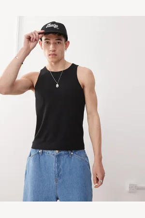 Reclaimed Ribbed racer singlet in