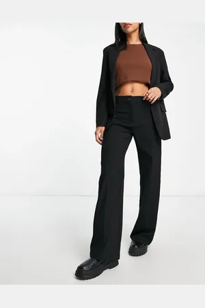 Bershka Wide-legged slouchy dad tailored pants in