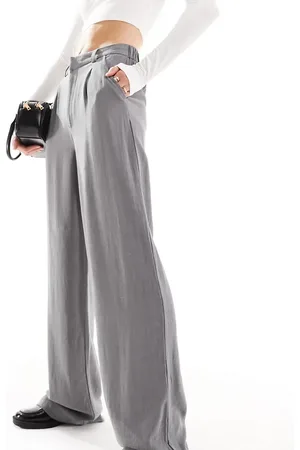 ASOS Tall relaxed straight leg pants with linen in