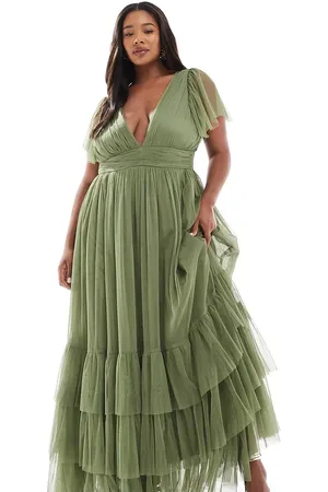 Lace & Beads Bridesmaid Madison maxi dress in -Green
