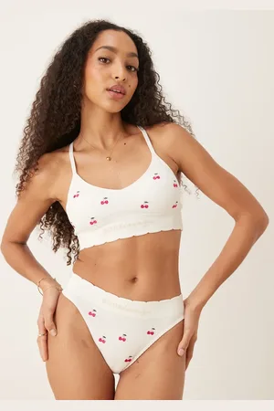 Boux Avenue Cherry embroidered bralet in -White