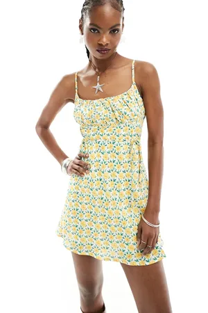 Kiss The Sky Ruched slip mini dress in